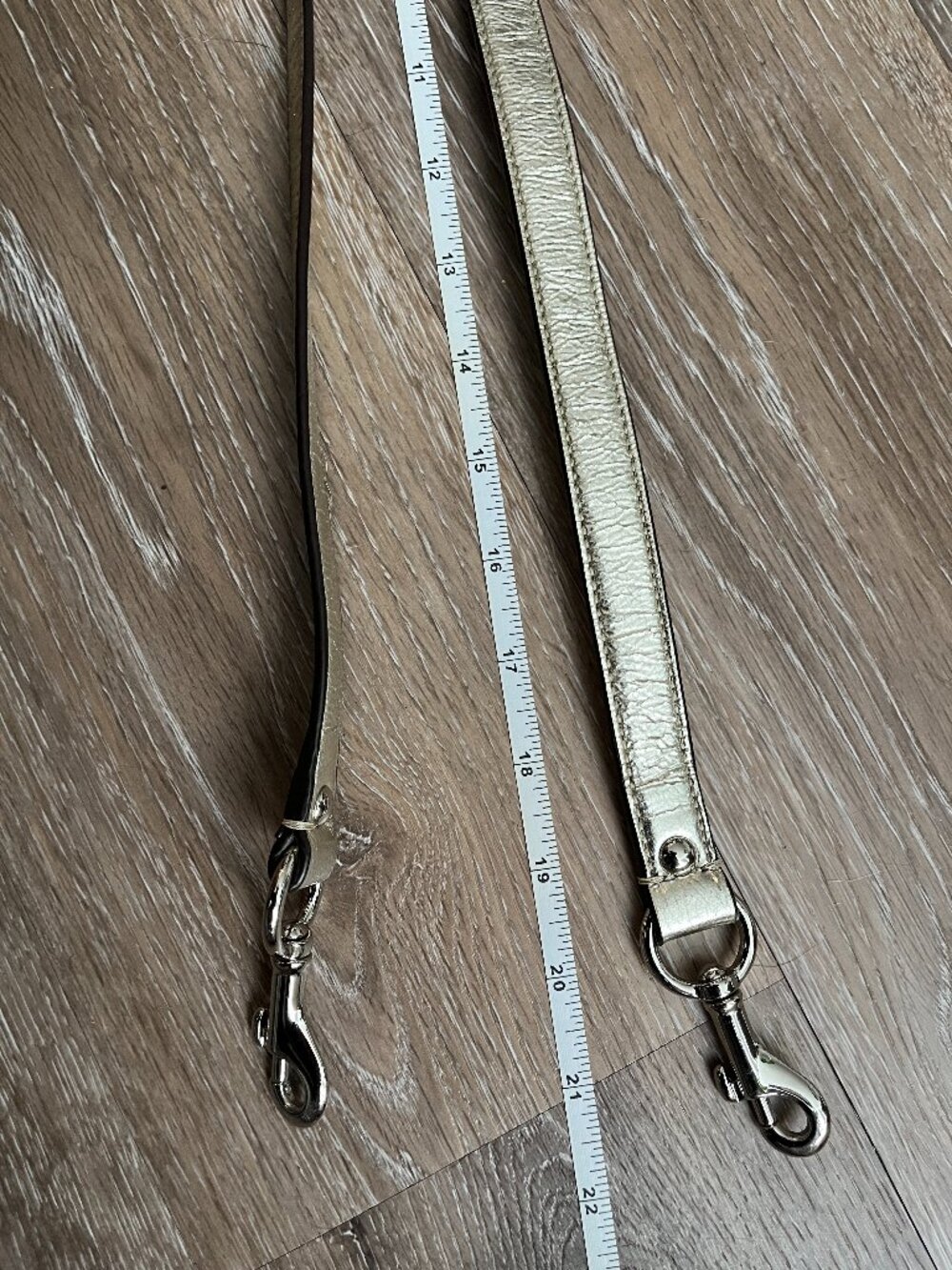Shimmery Light Cracked Gold Replacement Crossbody Purse Strap Silver Hardware - Picture 2 of 4